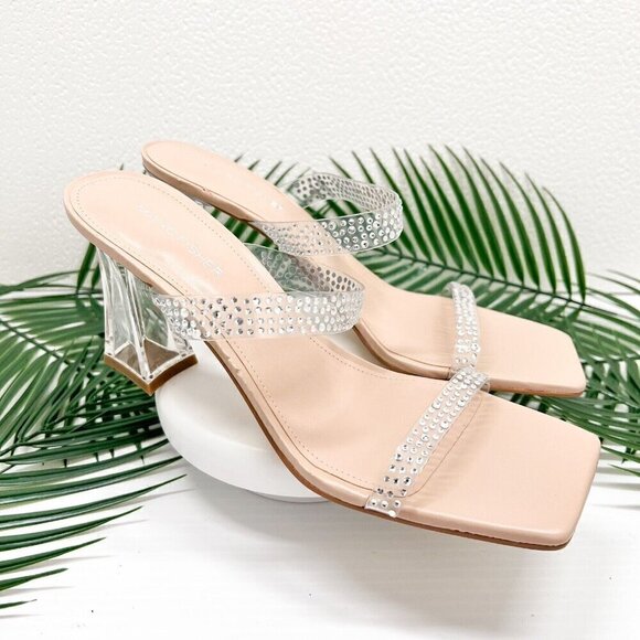 Marc Fisher Arlana Rhinestone Embellished Lucite Strap Sandal Size 10M NWOB - Picture 6 of 12